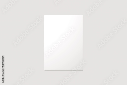 Blank A4 photorealistic brochure Mock up on light grey background. 3D rendering. © sabir