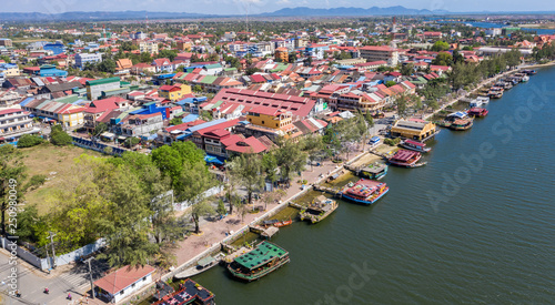 Kampot at Cambodia on Feb 20 , 2019 . Kampot city is a sea city at Cambodia .  © Nhut