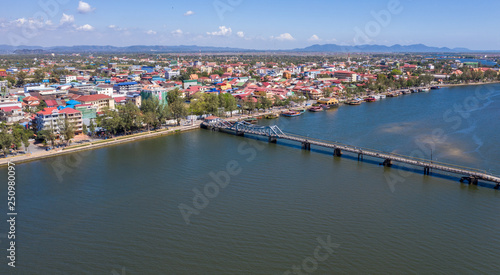 Kampot at Cambodia on Feb 20 , 2019 . Kampot city is a sea city at Cambodia . 