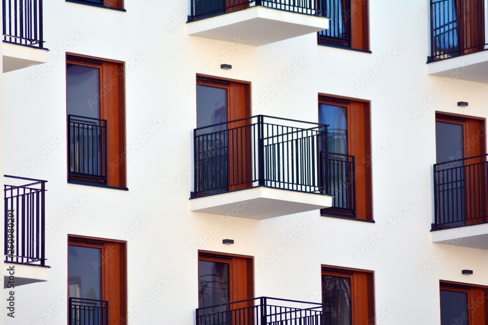 Fototapeta premium Futuristic architecture of apartment building