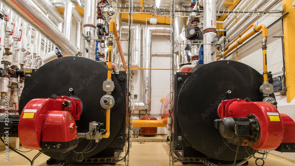 Boiler gas in boiler room. Boiler gas in boiler room.