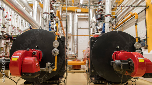 Boiler gas in boiler room.