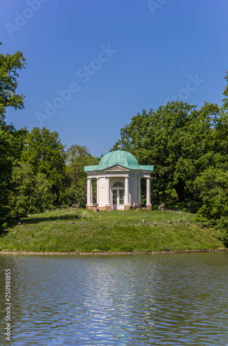 Little temple on the Swan Island in Kassel, Germany
