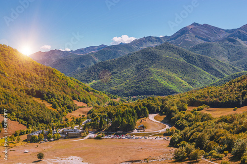 Beautiful Mountain Landscape with Sunset, Spain, Picos de Europa