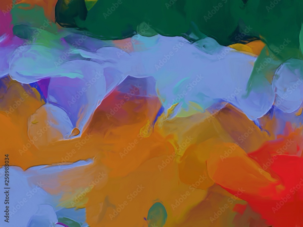 Trendy abstract painting oil background. Wall art print for sale. Graphic design creative pattern. Very colorful and bright handmade texture. Impressionism drawing on canvas. Stock. Unique wallpaper. 