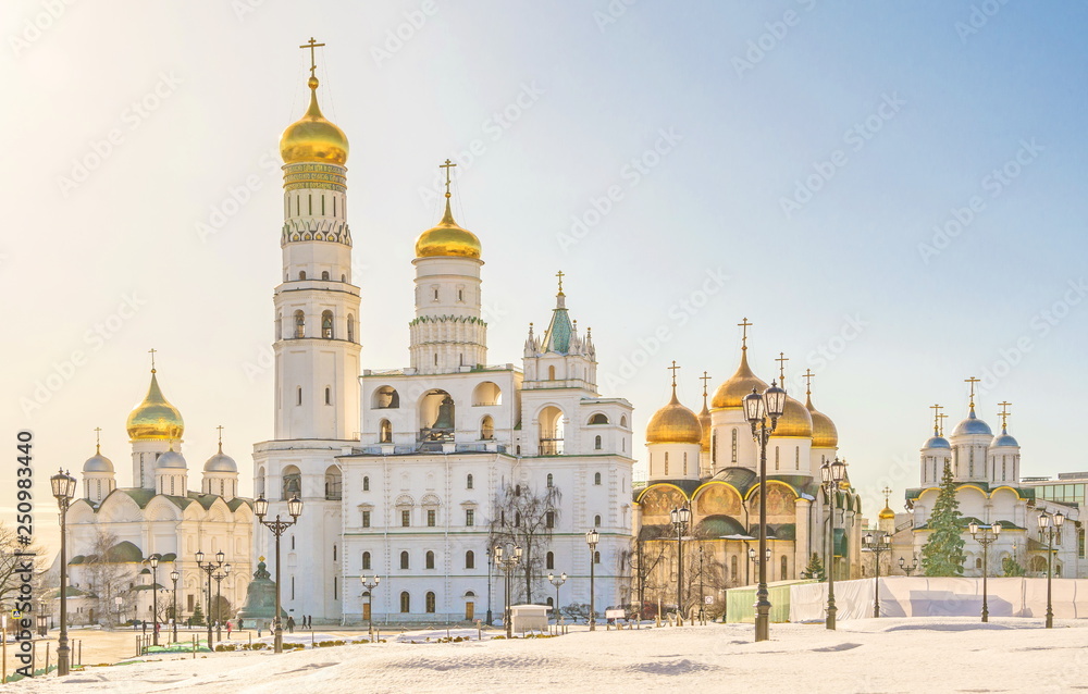 The ancient cathedrals of  Moscow Kremlin