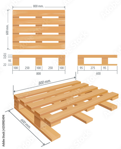 Middle wooden pallet views