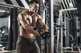 guy bodybuilder with exercise machine