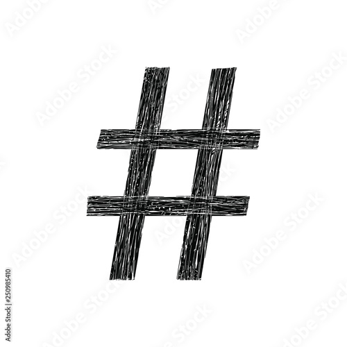 Hand drawn grunge Hashtag s...