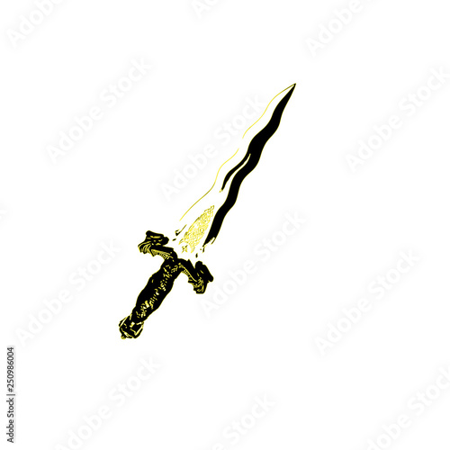 Knife illustration on a white background useful for fantasy theme based designs
