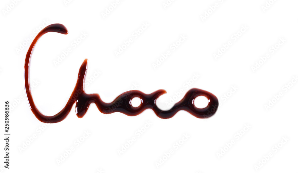 Chocolate syrup drizzle over white background Chocolate syrup drizzle over white background