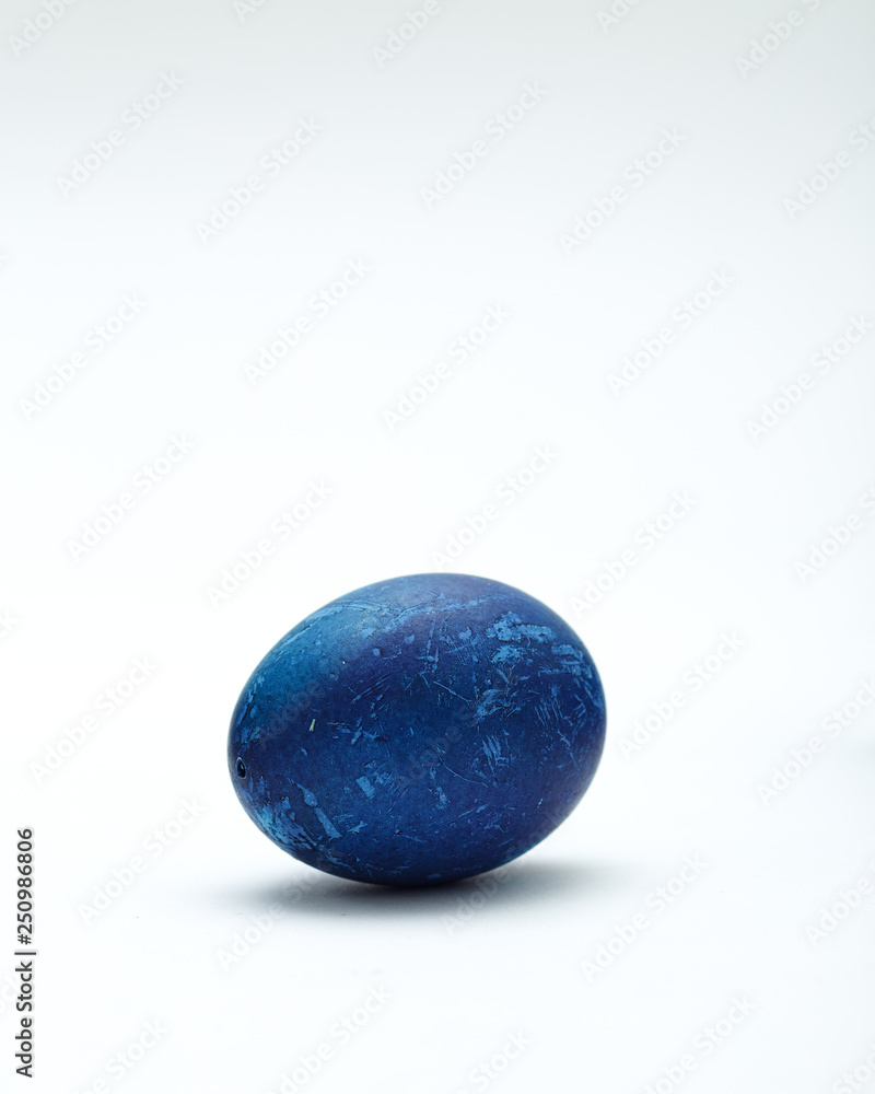 Decorated Blue Easter egg on white background Decorated Blue Easter egg on white background