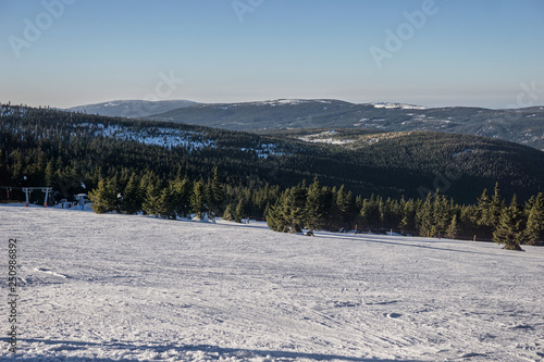 Poland, the Giant Mountains Karkonosze, Hala Szrenicka in winter, moutains in winter