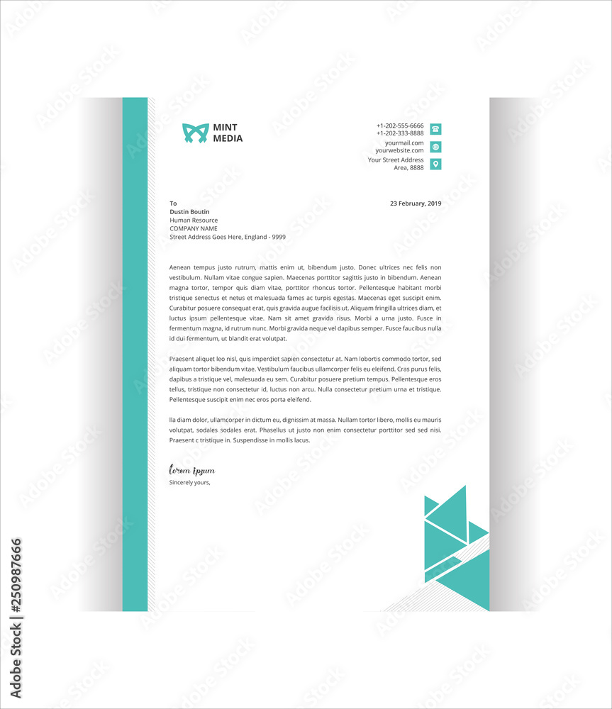 Professional letterhead Design for your project . Business Letterhead Template 