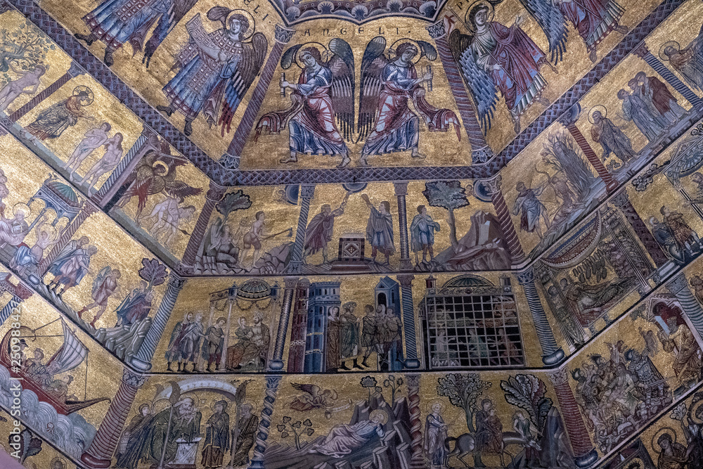 Florence, Toscane, Italia, 2018 Ceiling of the Baptistery of Saint John