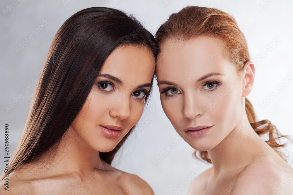 Natural beauty. Two different girls, beauty portrait. Natural beauty. Two different girls, beauty portrait.