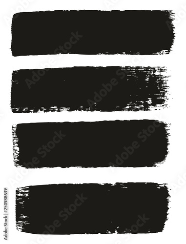 Paint Brush Medium Lines High Detail Abstract Vector Background Set 07