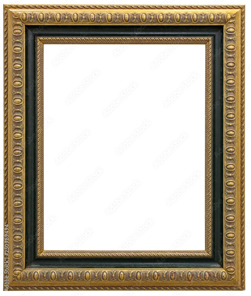 Antique gilt picture frame isolated on white background and clipping path Antique gilt picture frame isolated on white background and clipping path