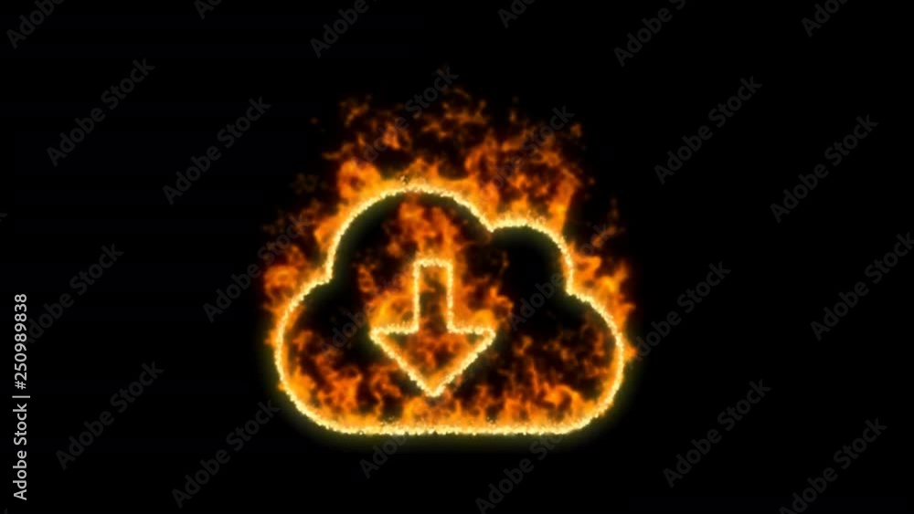 cloud download symbol inflames. Then disappears. In - Out loop. Alpha channel Premultiplied - Matted with color black cloud download symbol inflames. Then disappears. In - Out loop. Alpha channel Premultiplied - Matted with color black