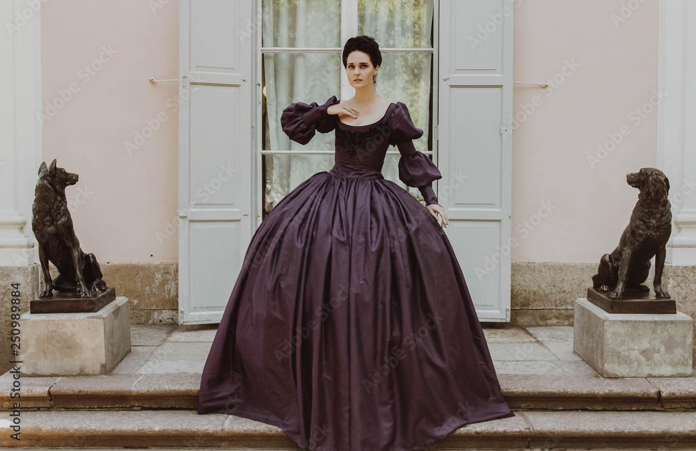 Renaissance lady princess crinoline dress Stock Photo | Adobe Stock