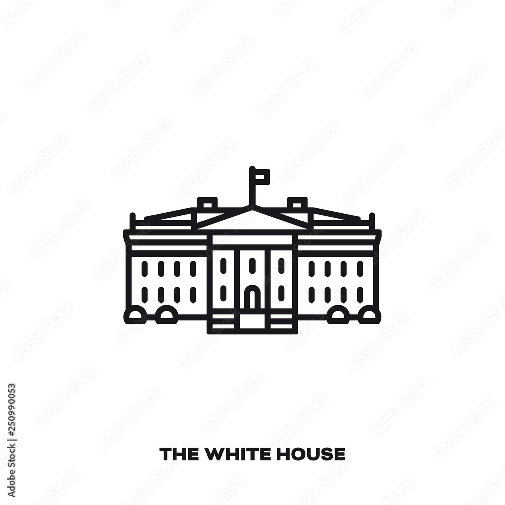 Naklejka premium The White House at Washington, D.C., line icon