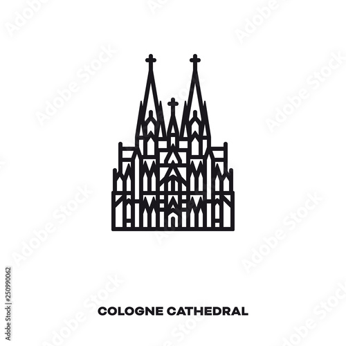 Cologne Cathedral line icon