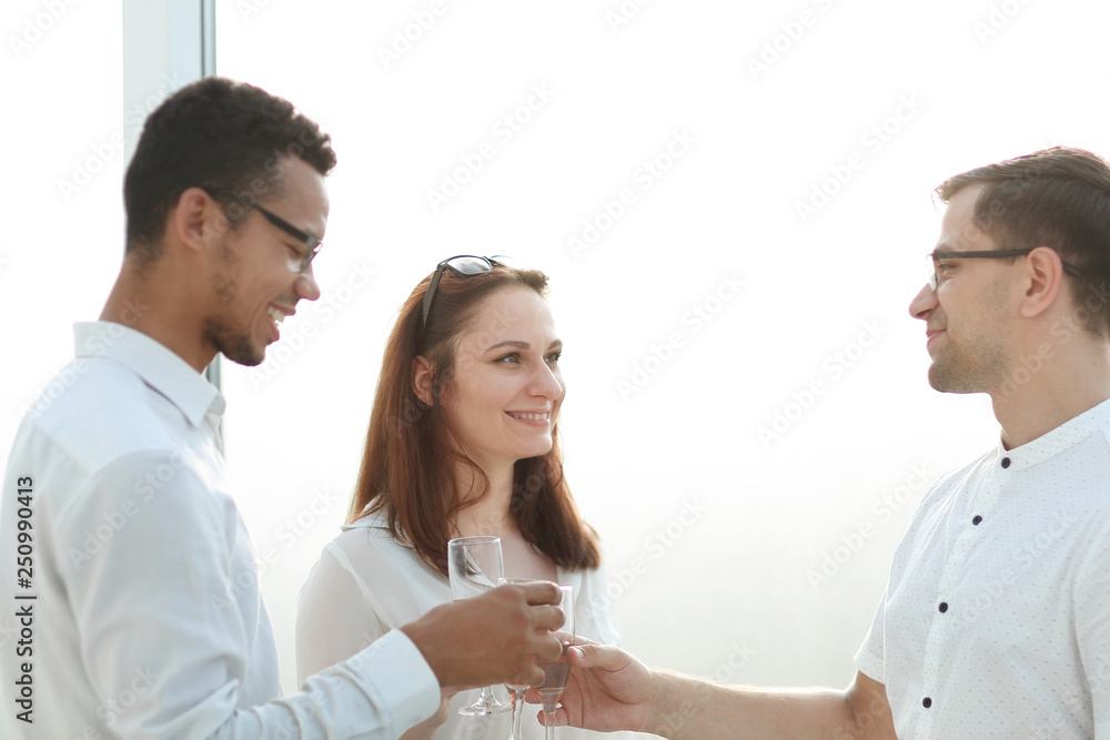 close up.the business team celebrates their success. close up.the business team celebrates their success.