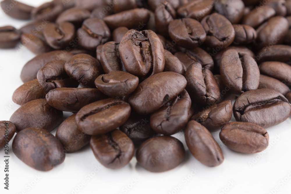 Stack of coffee beans Stack of coffee beans