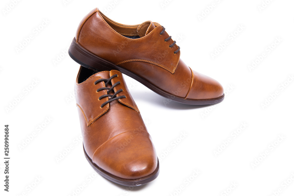 Brown shoes isolated on white background