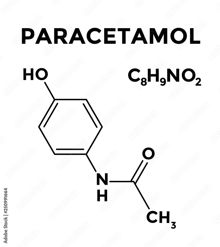 Fototapeta premium Paracetamol structural chemical formula