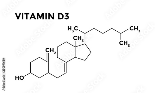 Vitamin D3 structural sceletal chemical formula.