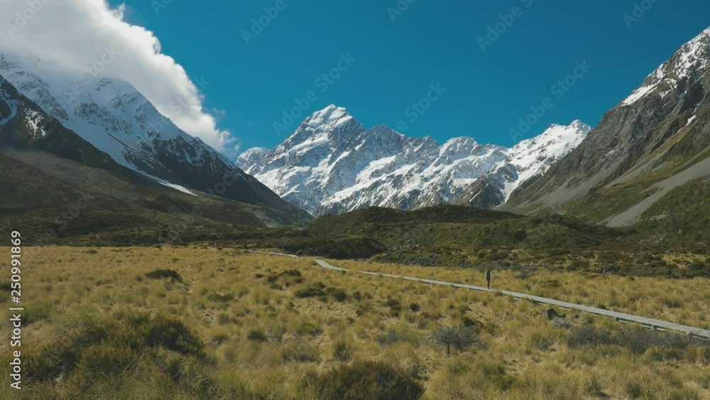 Hooker Valley Track in Aoraki National Park, New Zealand, South Island Hooker Valley Track in Aoraki National Park, New Zealand, South Island