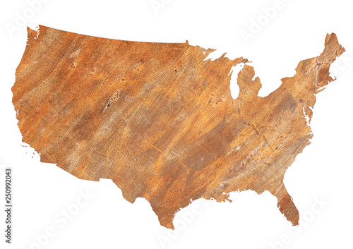 USA map grunge rusty metal style