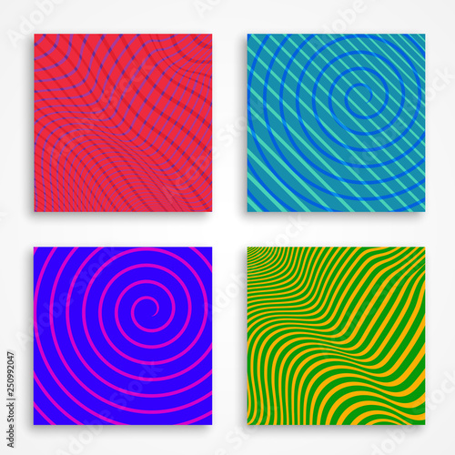 Bright colored covers or backgrounds for modern print production. Square shape.