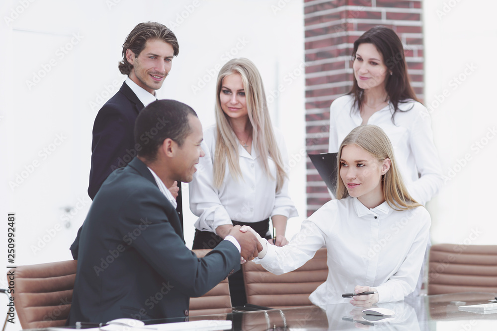 business partners conducting a workshop in the office business partners conducting a workshop in the office