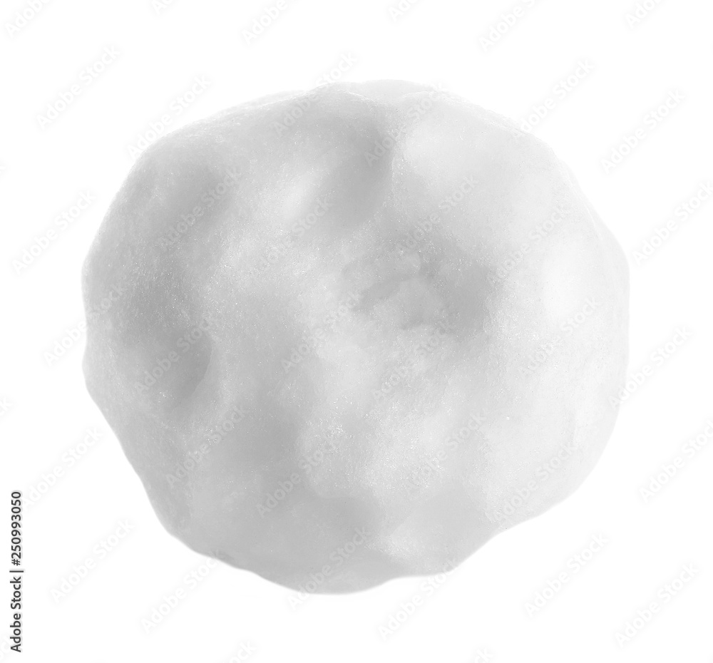 One snowball isolated on white,with clipping path, series One snowball isolated on white,with clipping path, series