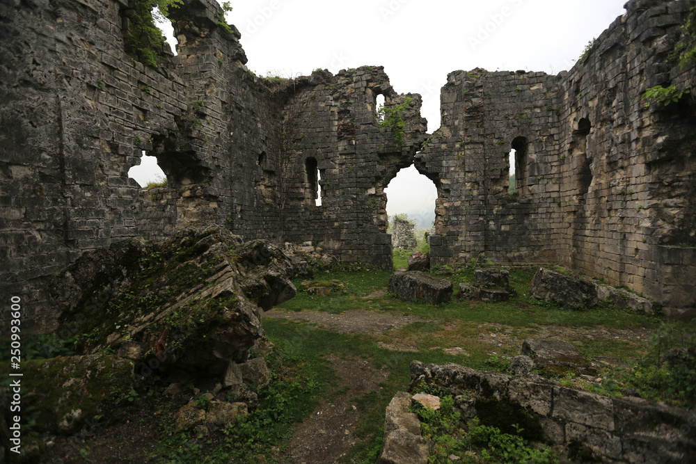 The ruins of the Bzyb temple of the X century built in Abkhazia