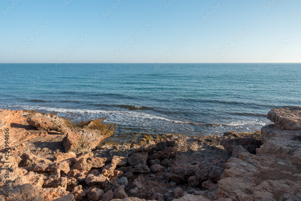 The sea and the waves between Oropesa and Benicasim