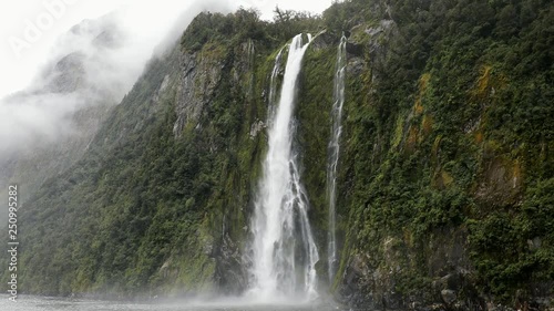 Cloudy day at Milford Sound, South Island, New Zealand