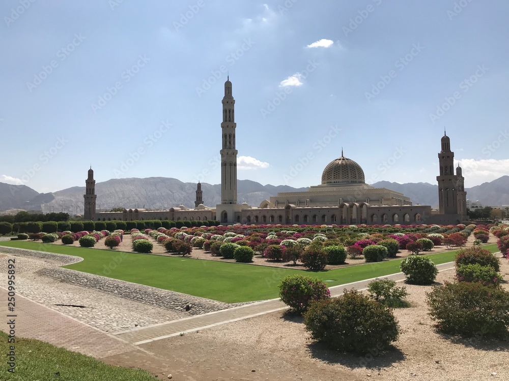 The Sultan Qaboos Grand Mosque in Muscat, Oman	