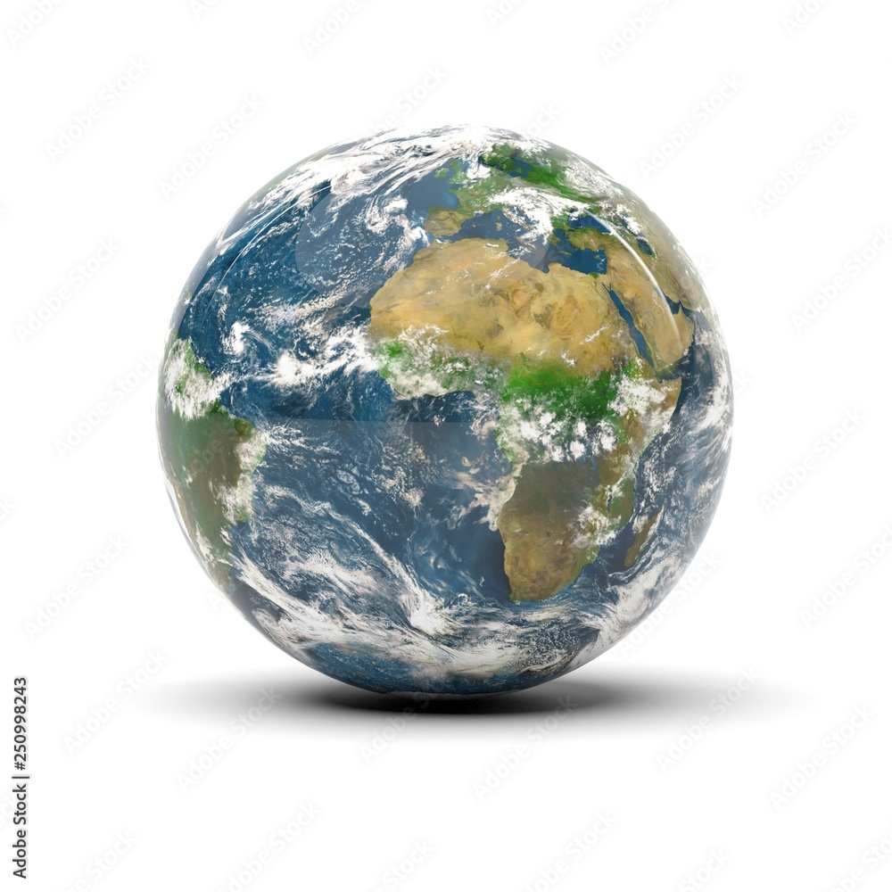 Planète Terre sur fond blanc Planète Terre sur fond blanc