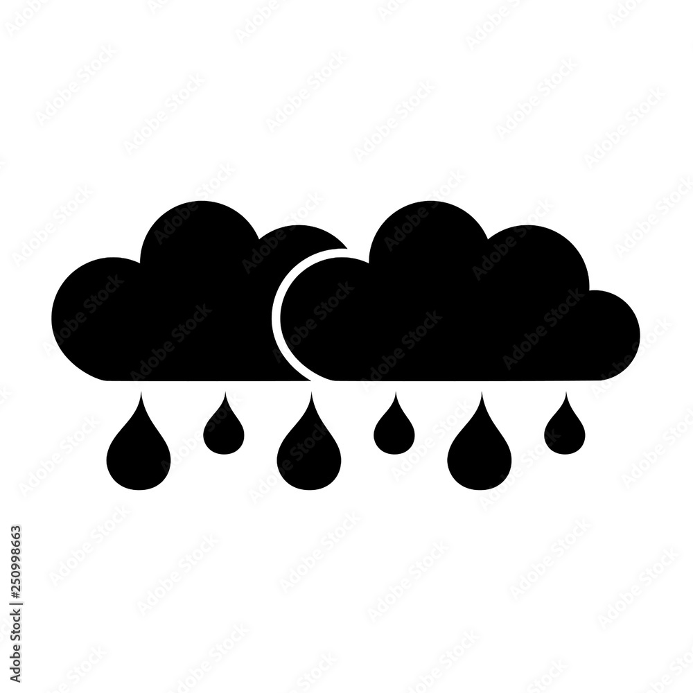 Rain icon simple flat design vector illustration isolated on white background. Rain icon simple flat design vector illustration isolated on white background.