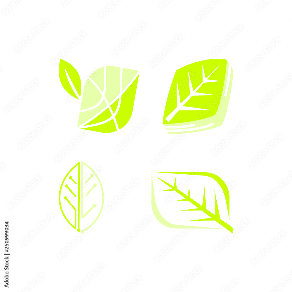 Leaf Logo Design Vector Template Set Leaf Logo Design Vector Template Set