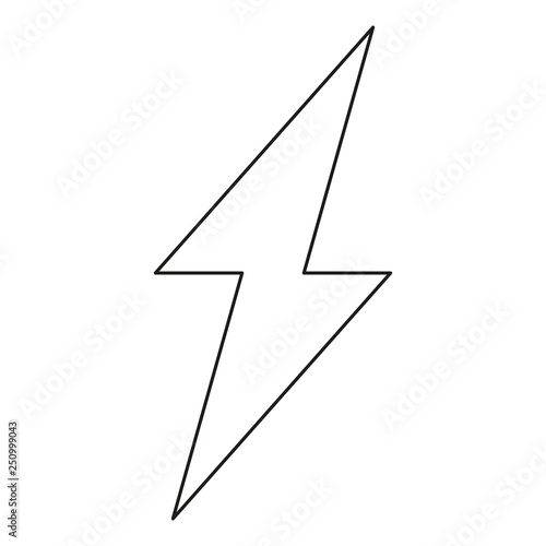 Line art black and white lightning symbol