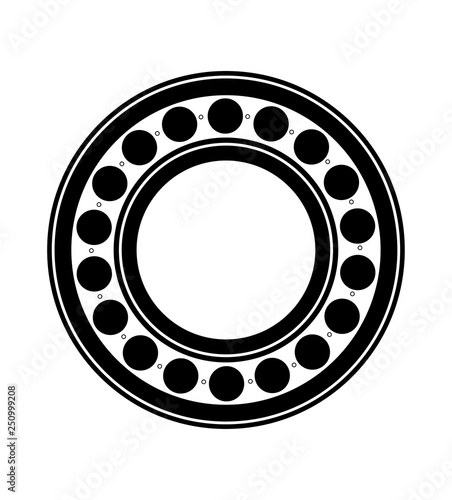 metal ball bearing black silhouette outline vector illustration