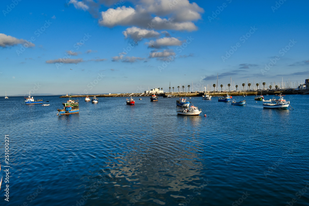 Seaside cityscape of Cascais city in summer day. Cascais municipality, Portugal