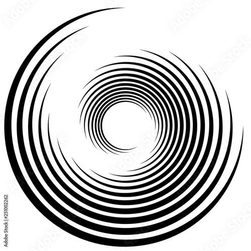 Spiral, swirl, twirl abstract element over white