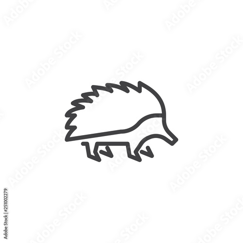 Porcupine side view line icon. linear style sign for mobile concept and web design. Porcupine rodent outline vector icon. Wild Animal symbol, logo illustration. Pixel perfect vector graphics