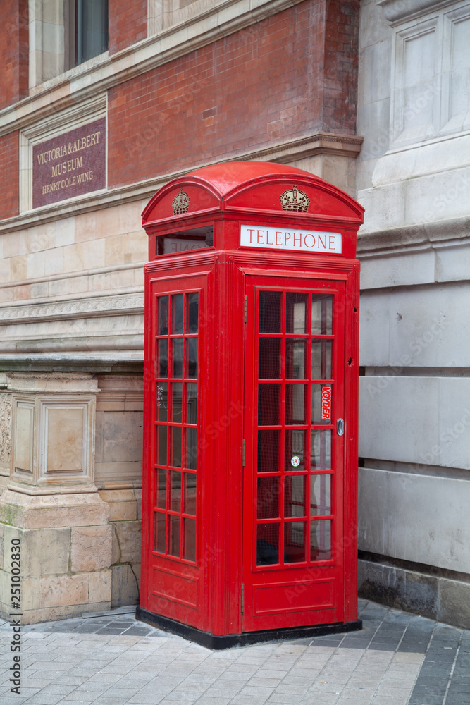 Red Telephone box outside London Museum Red Telephone box outside London Museum