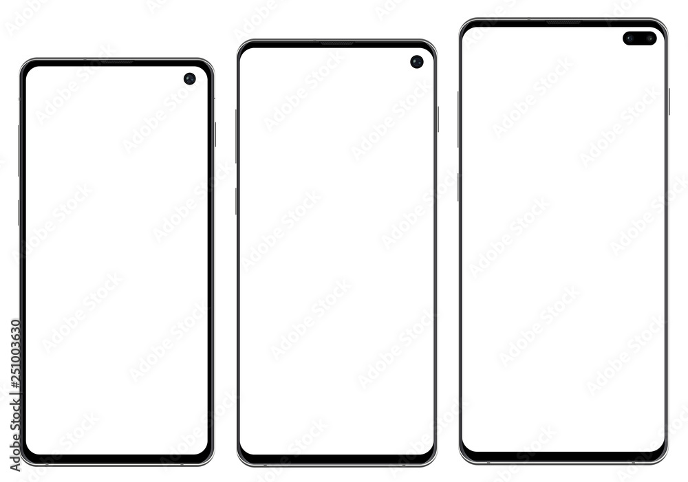 New High Detailed Realistic Smartphone set Isolated on white Background vector eps 10 New High Detailed Realistic Smartphone set Isolated on white Background vector eps 10